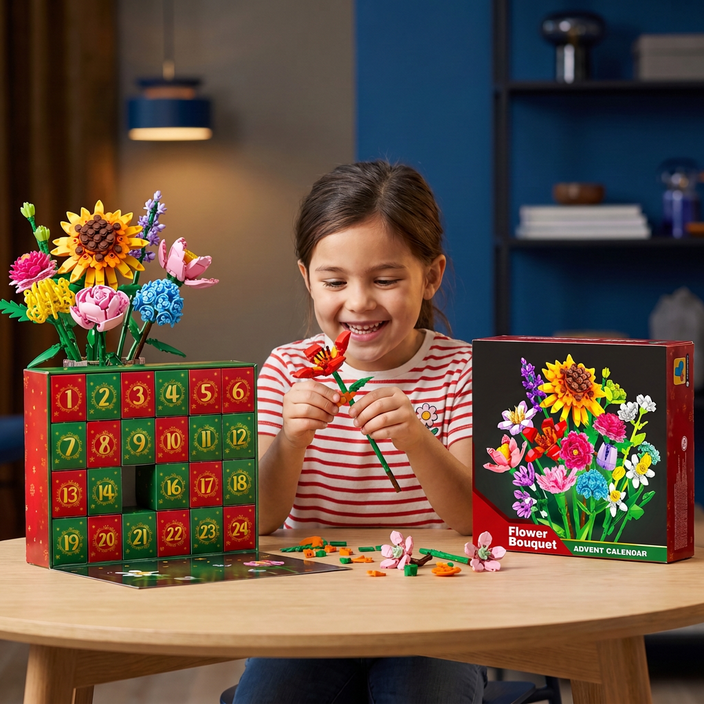 Kerstbloemenboeket Bouwstenen Adventskalender