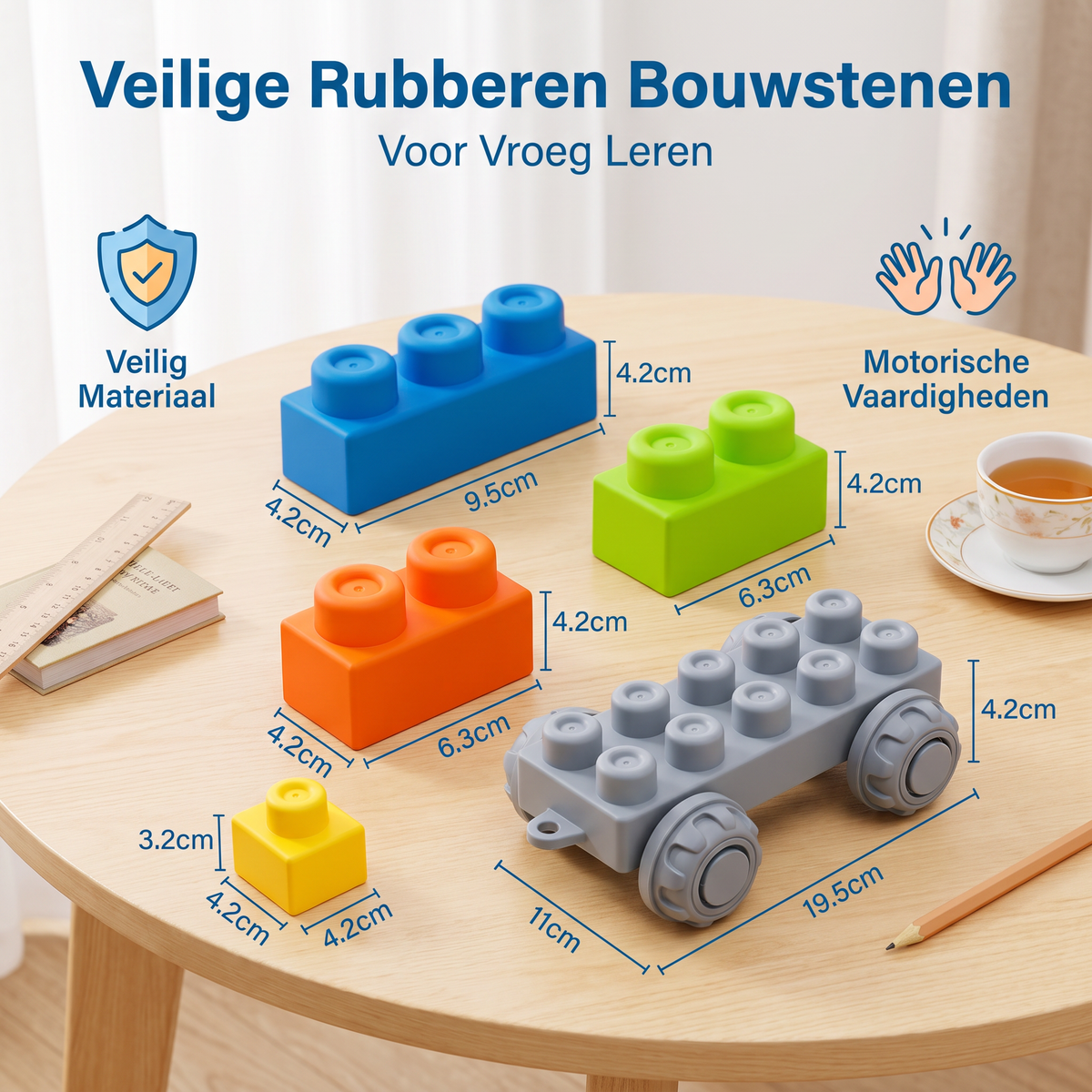 Veilige Rubberen Bouwstenen Voor Vroeg Leren