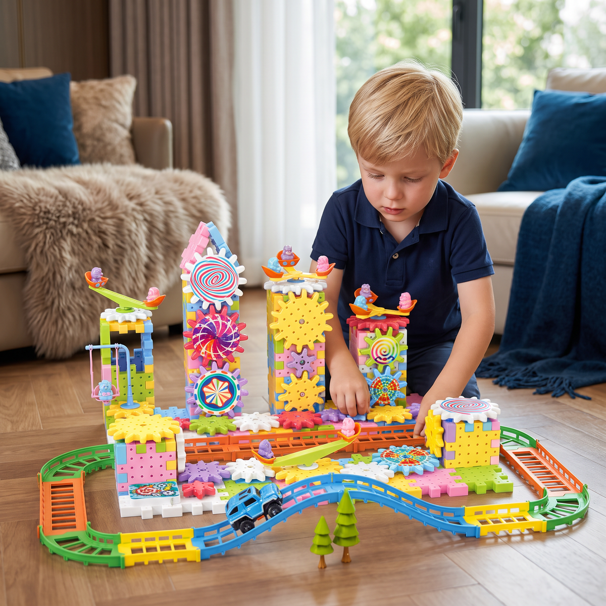 Draaiend Montessori Tandwiel Bouwblok Speelgoed