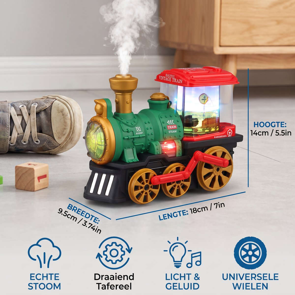 Intelligente Kinderstoomlocomotief met Echte Stoom