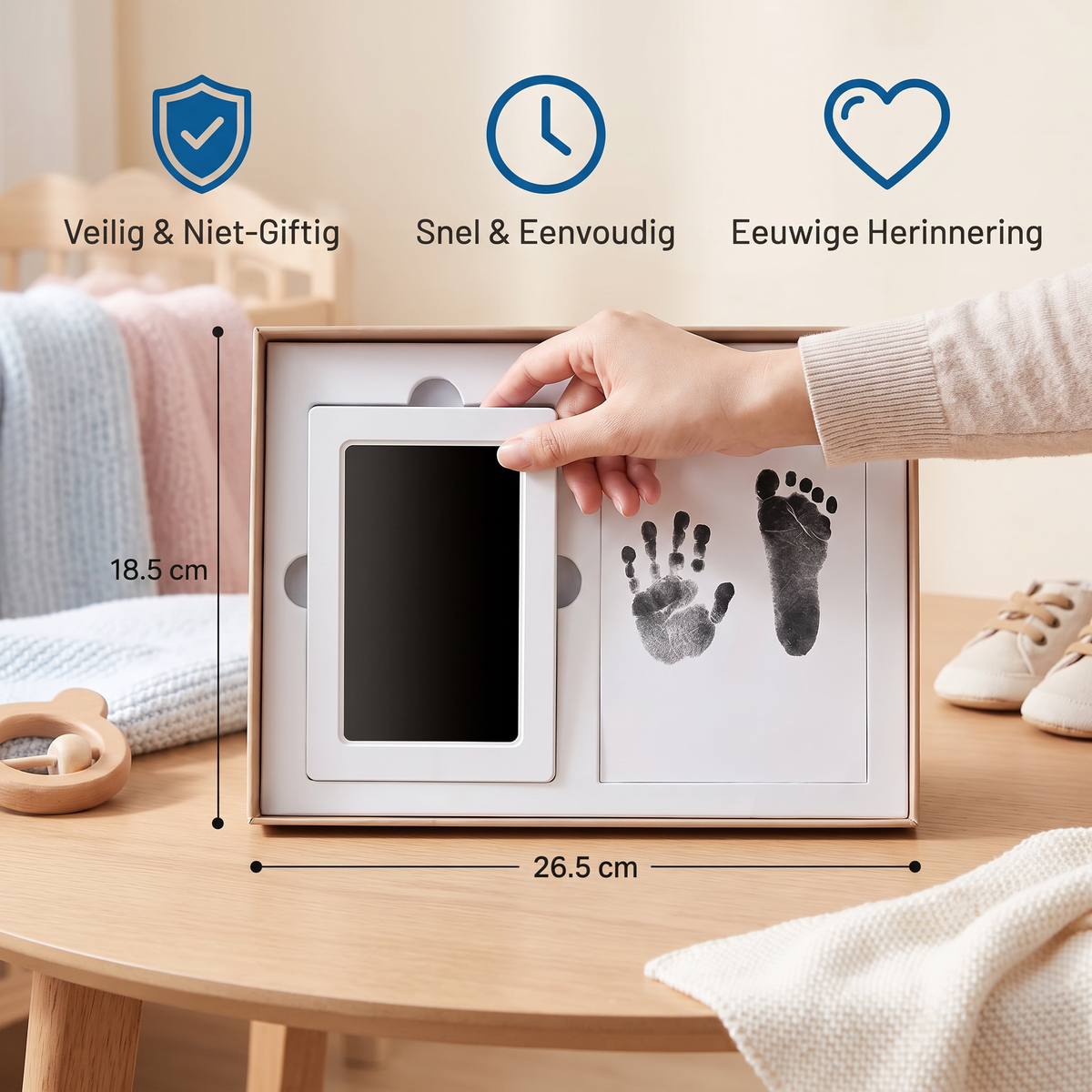 Baby Hand- & Voetafdrukset – DIY Herinneringsset voor Peuters