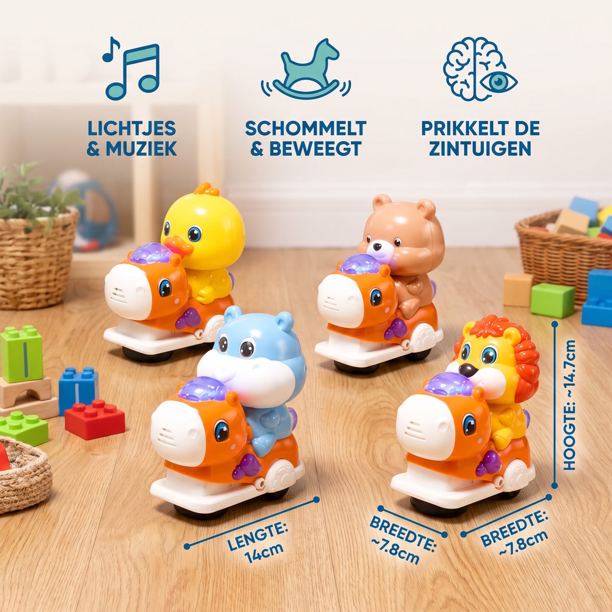 Interactief Schommelend Dierenspeelgoed met Muziek en Licht