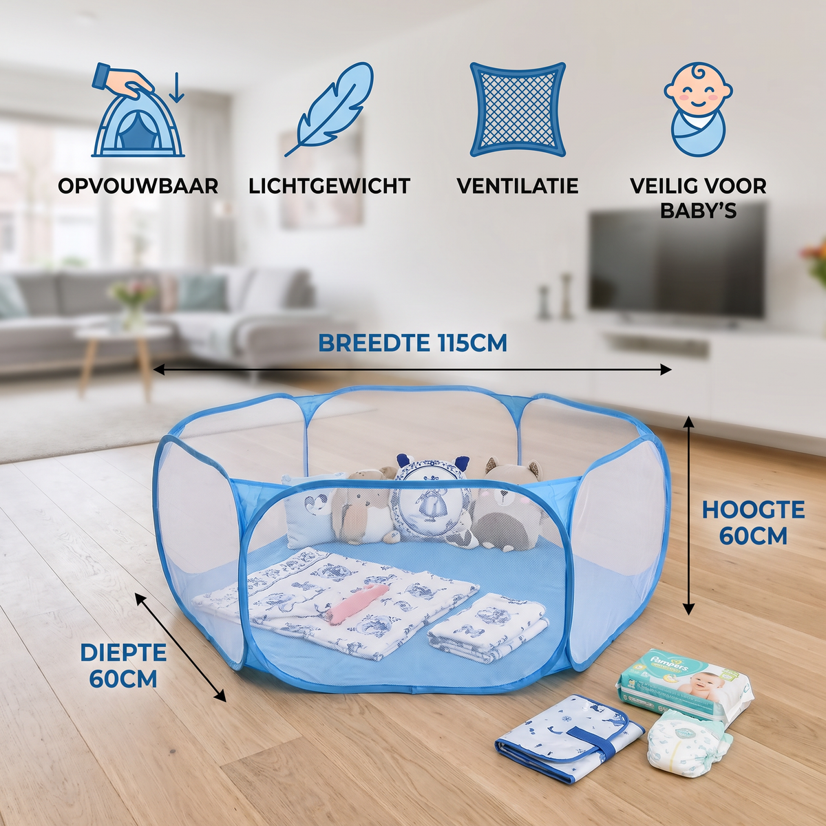 Draagbaar Pop-up-Luierzelt voor Baby’s en Peuters