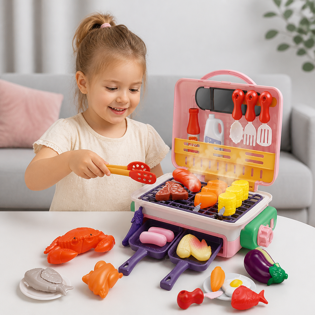 Mijn Eerste BBQ-Grill – Kinderkeuken Met Rookeffect En Van Kleur Veranderend Voedsel