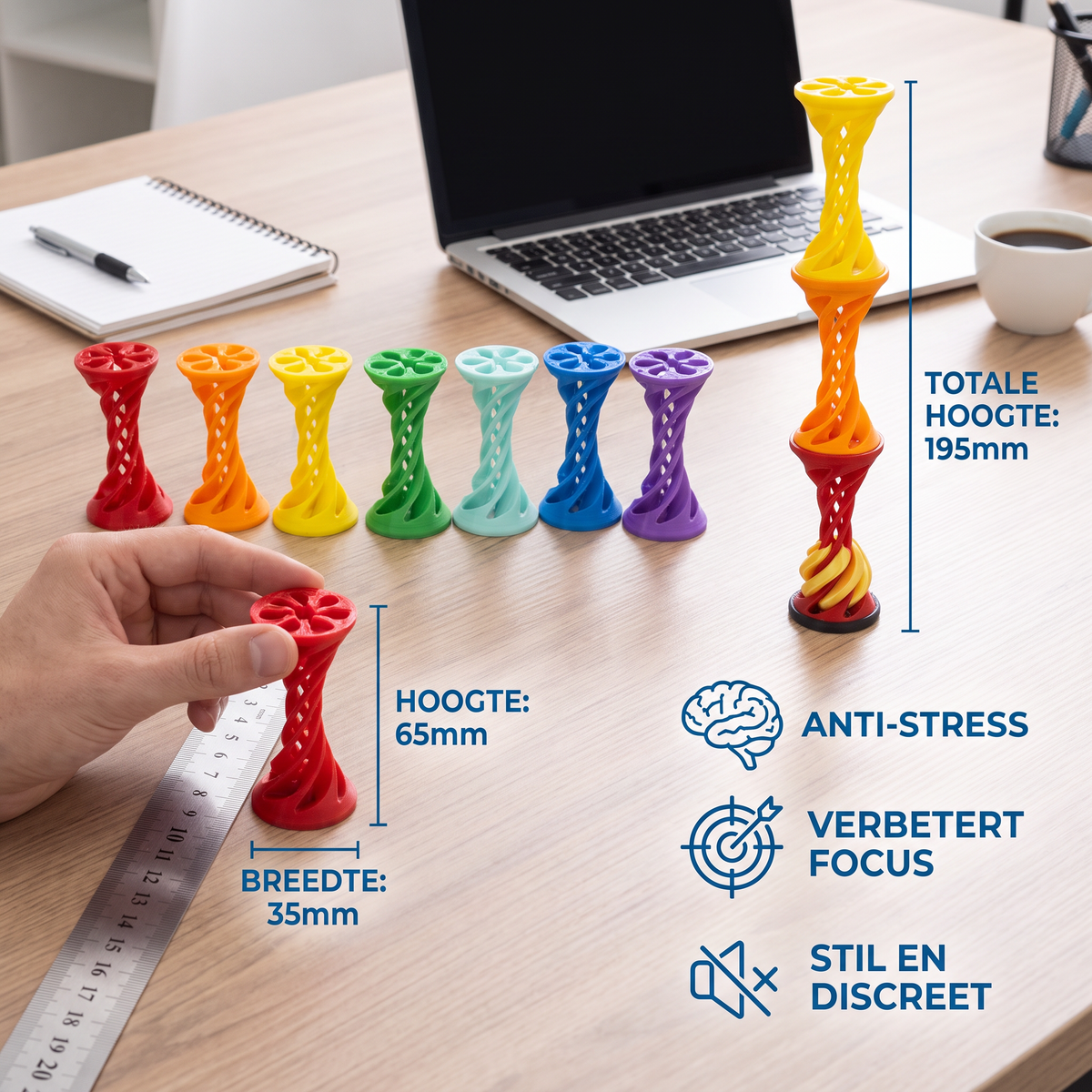 3D Spiraal Fidget Speelgoed – Draaibaar Anti-Stress Bureauspeelgoed