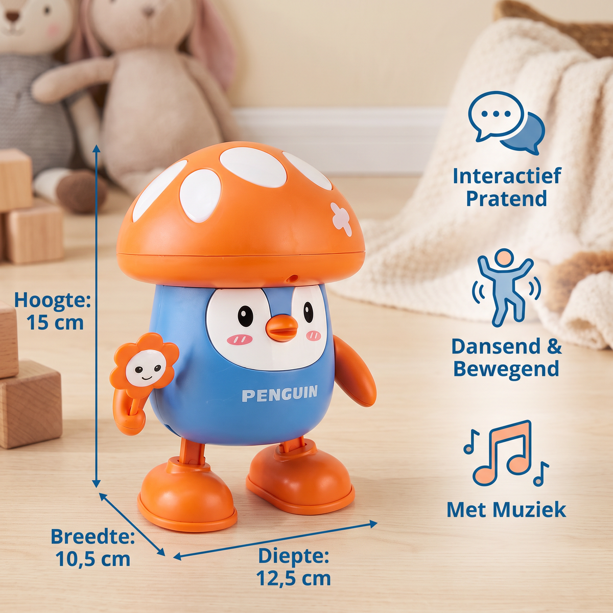 Interactief Pratend En Dansend Pinguïnspeelgoed Met Muziek