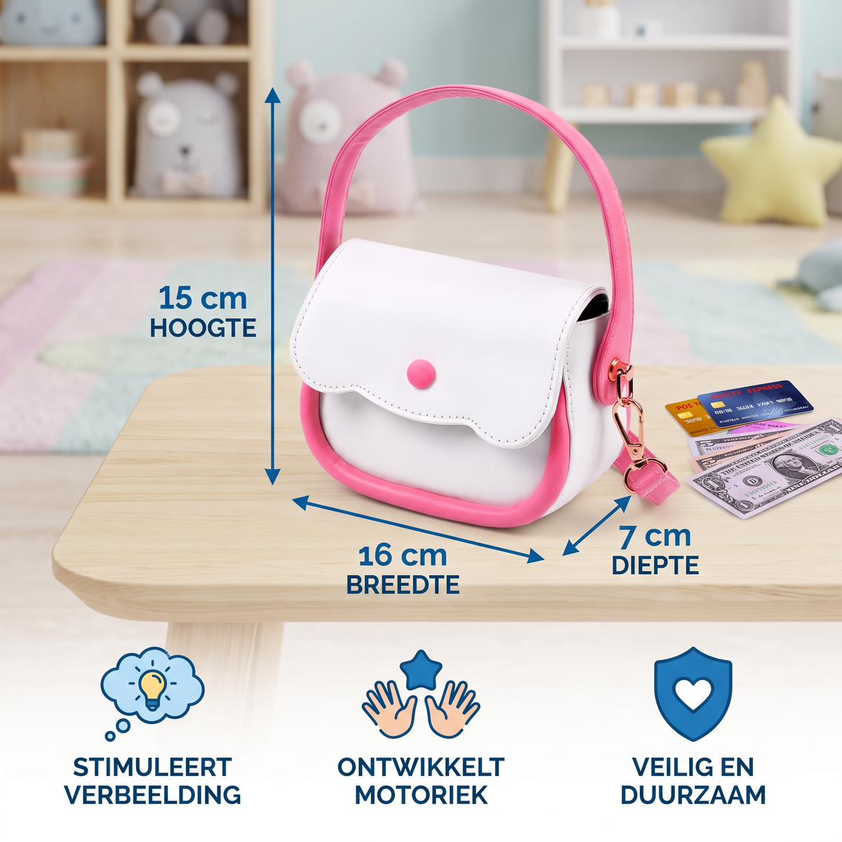 Kinderhandtassenset met Telefoon, Make-up en Accessoires