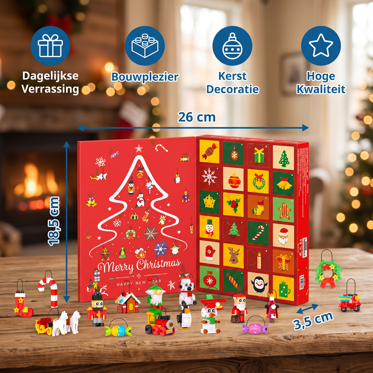 Kerstversiering Bouwstenen Adventskalender