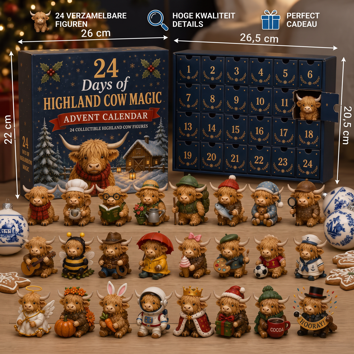 24-Daagse Adventskalender met Highlandrunderen als Verzamelbare Minifiguren