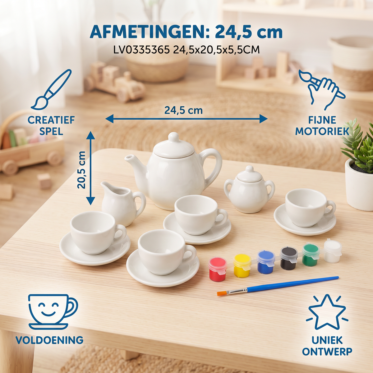 DIY Keramieken Theeservies om te Beschilderen voor Kinderen
