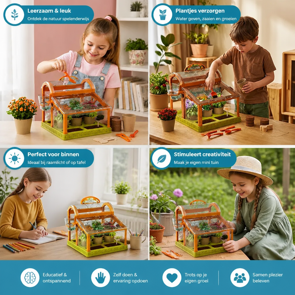LED Acryl Kweekkas voor Kinderen – Indoor Plantenset voor Speels Leren & Planten Kweken