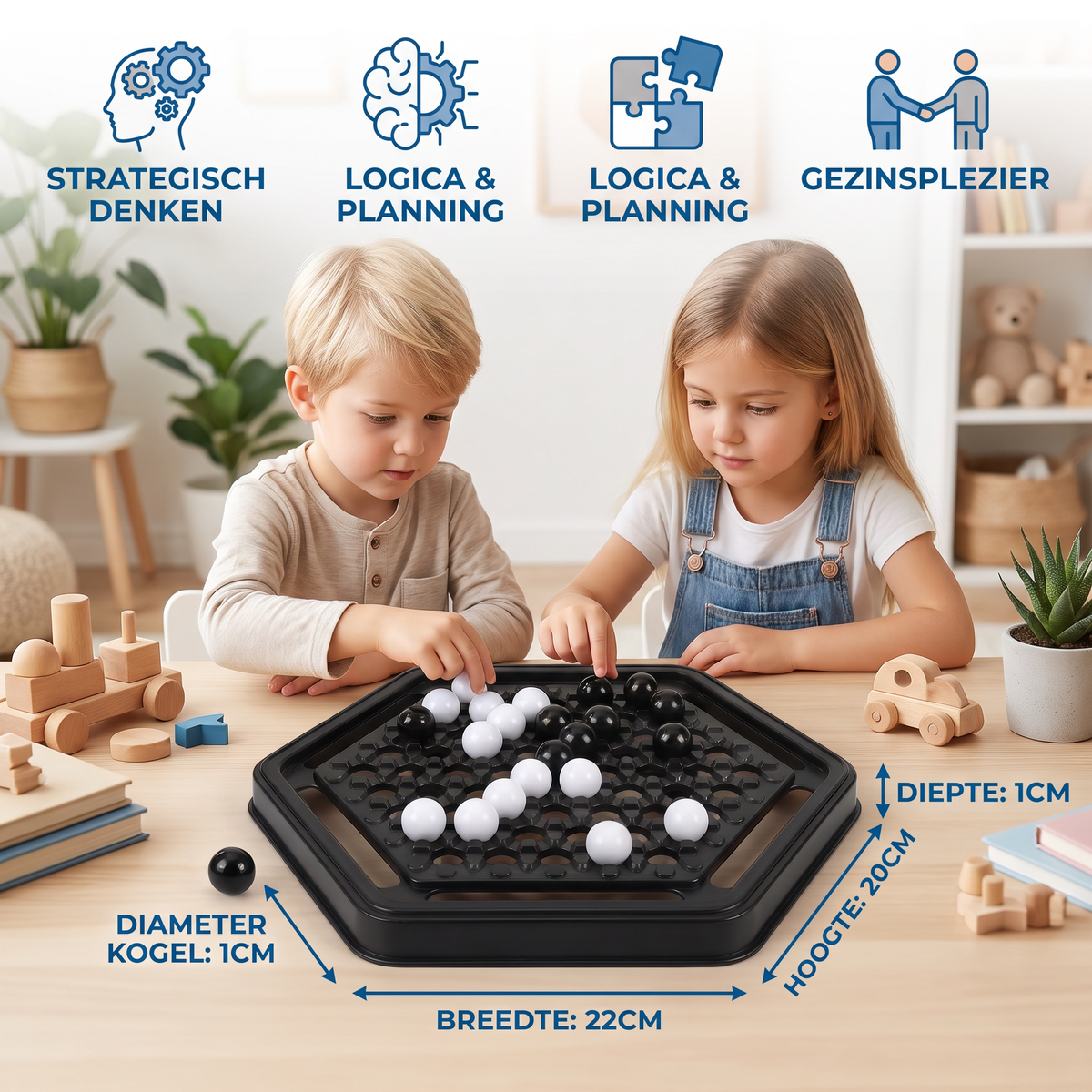 Push-Chess Familiestrategiespel – Interactief Logica- & Denkspel Voor Kinderen