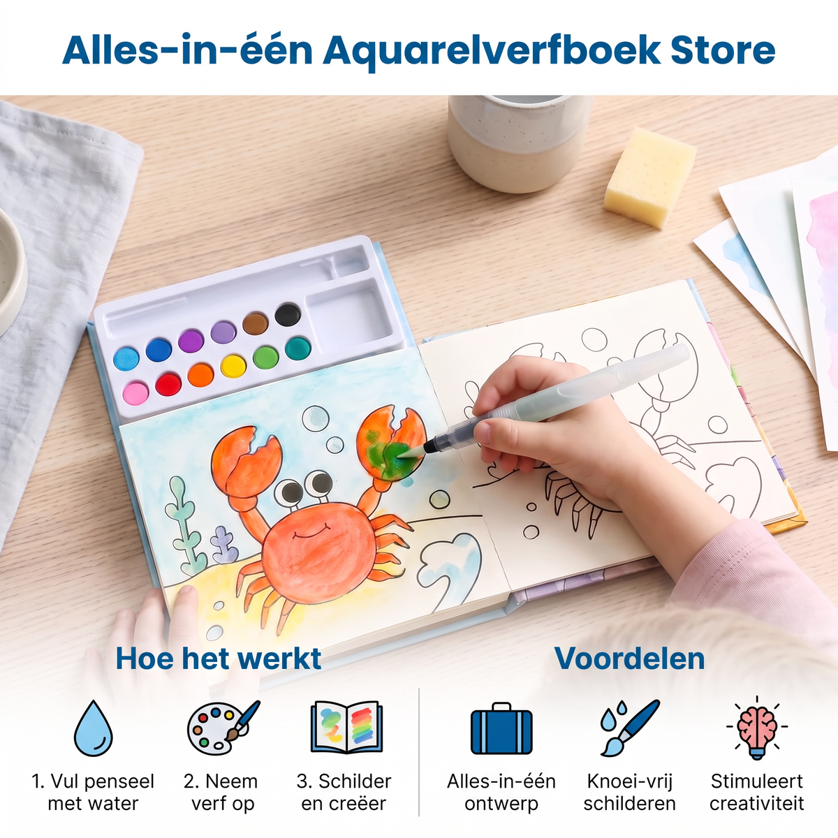 Alles-in-één Aquarelverfboek