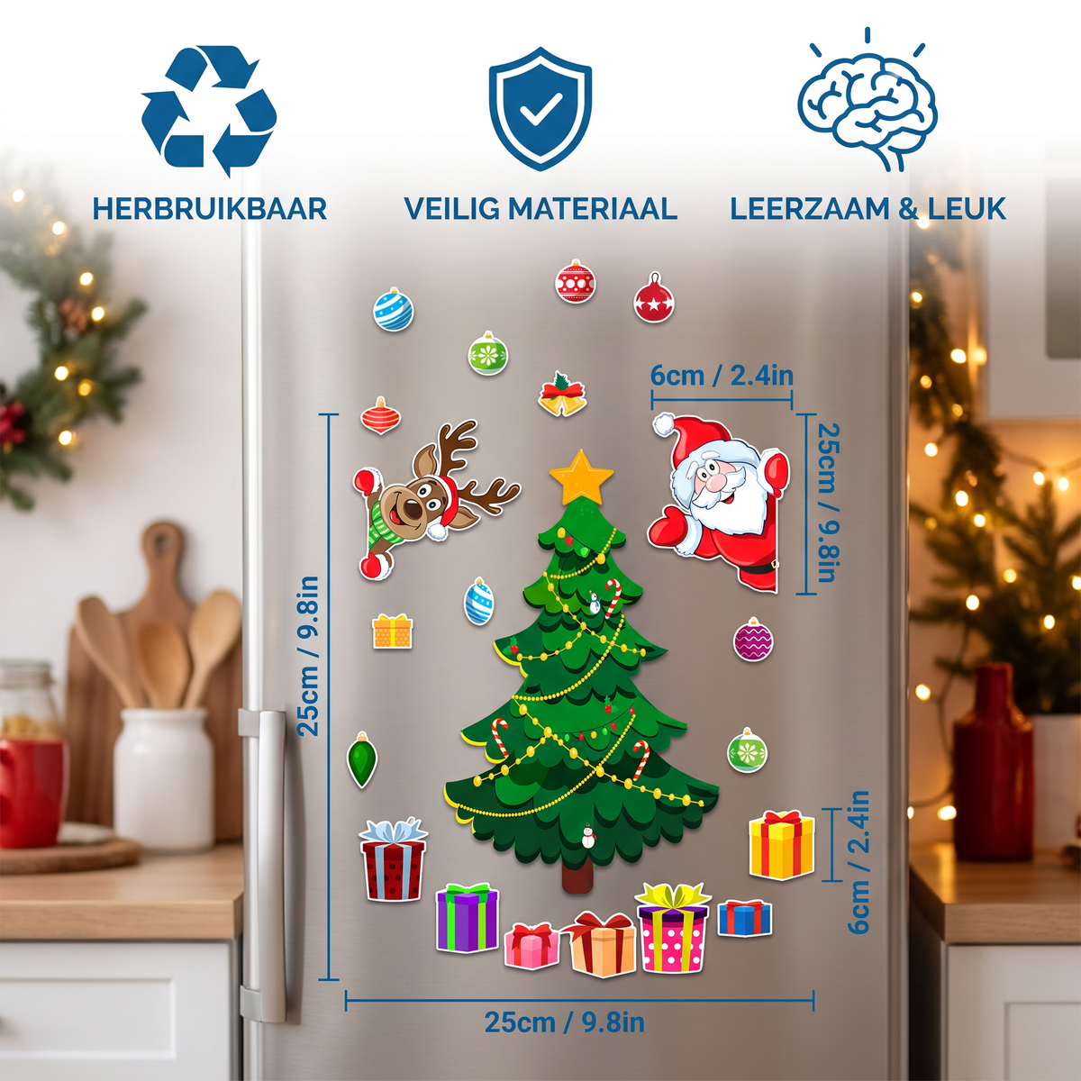 Montessori Magnetische Kerststickerset Om Zelf Te Versieren