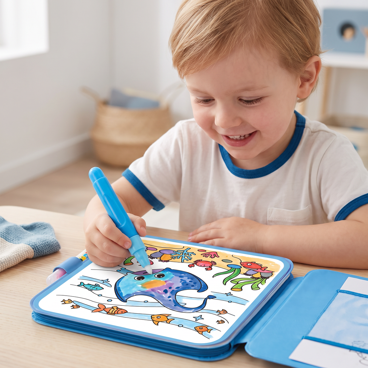 Magisch Waterkleurboek – Herbruikbaar Knoeivrij Kleurboek voor Kinderen