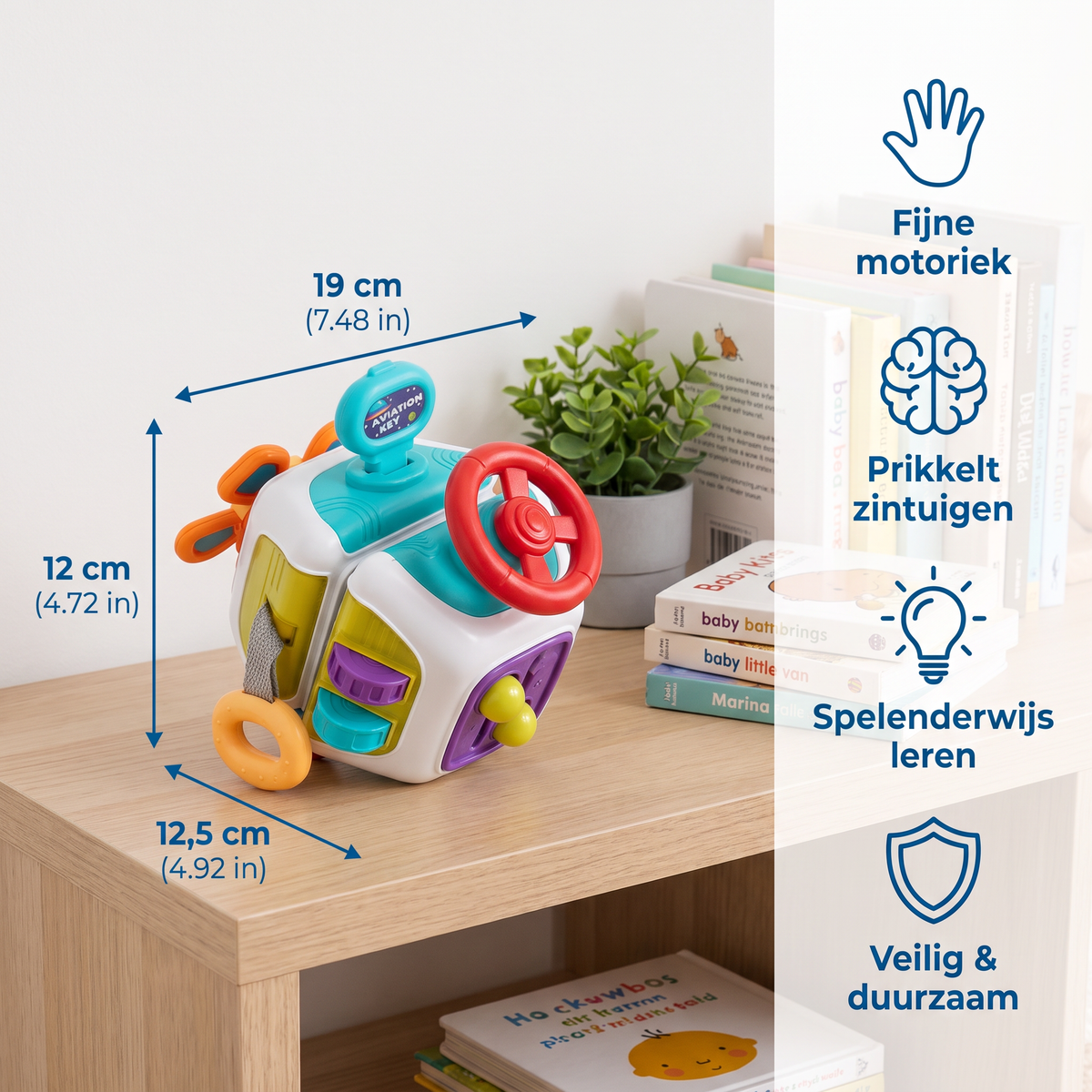 Baby Activiteitenkubus met 10 Activiteiten – Montessori Sensorisch Leerspeelgoed