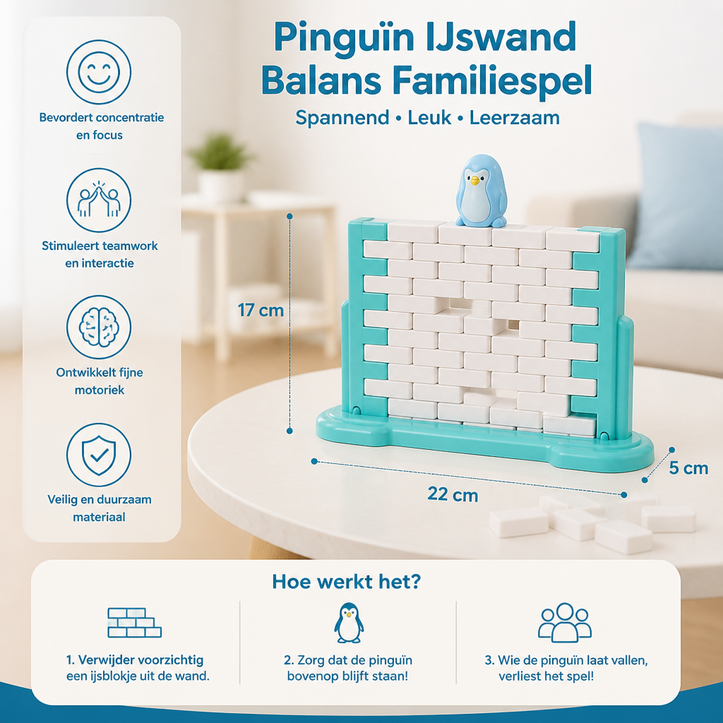 Pinguïn IJswand Balans Familiespel
