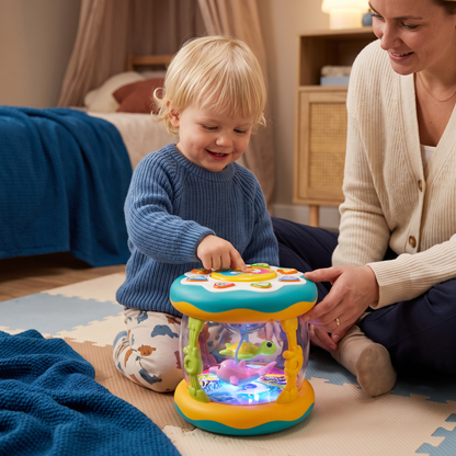 Interactief muziekspeelgoed met licht – Montessori-sensorisch speelgoed met rustgevende slaapliedjes