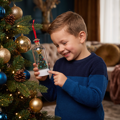 Opneembare Kerstboodschap in een Fles als Hanger met Spraakweergave