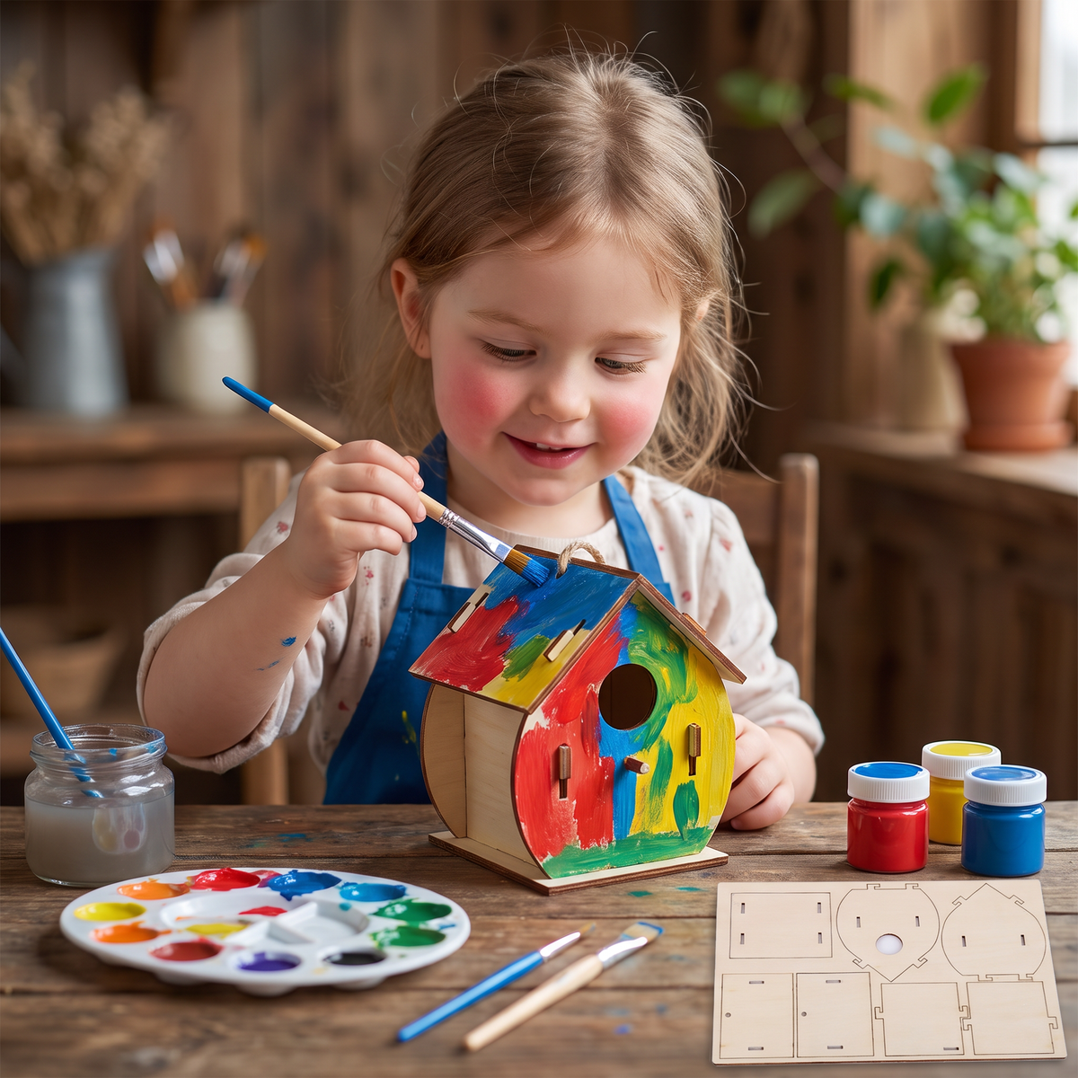 Bunt vogelhuisje – Knutsel- en schilderset voor kinderen