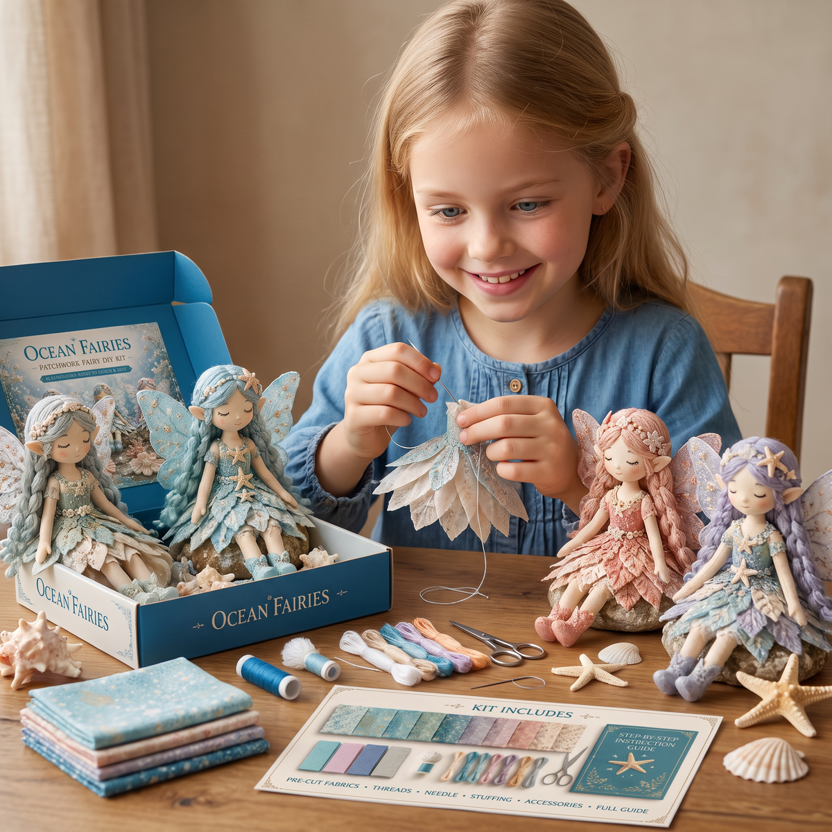 DIY-Naaiset voor Kinderen – Maak Betoverende Feeënpoppen met Stof, Accessoires en Handleiding