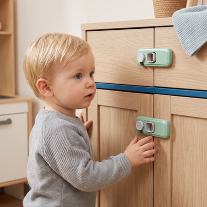 Set van 2 Kinderbeveiligingen voor Kasten, Koelkast en Lades – Multifunctionele Veiligheidsvergrendeling voor Baby’s en Kinderen