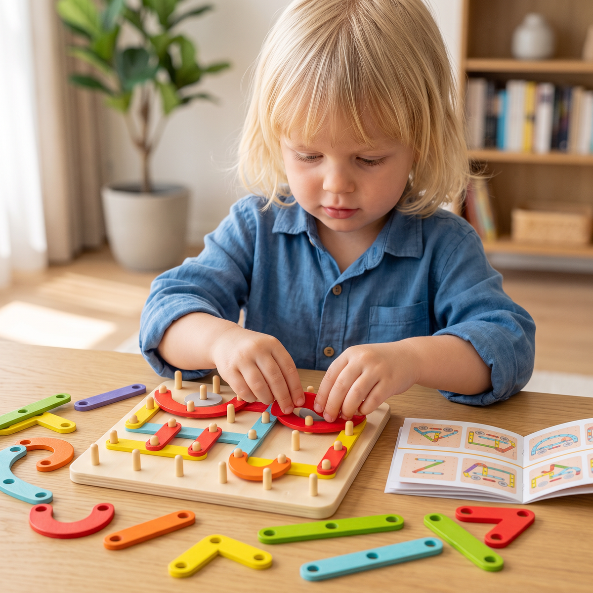 Creatief Montessori houten nagel-puzzel speelgoed