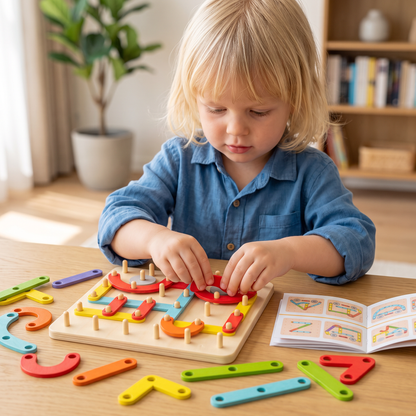 Creatief Montessori houten nagel-puzzel speelgoed