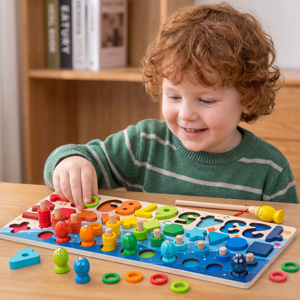 Vaardigheden Stimuleren – Montessori-Houten Speelbord