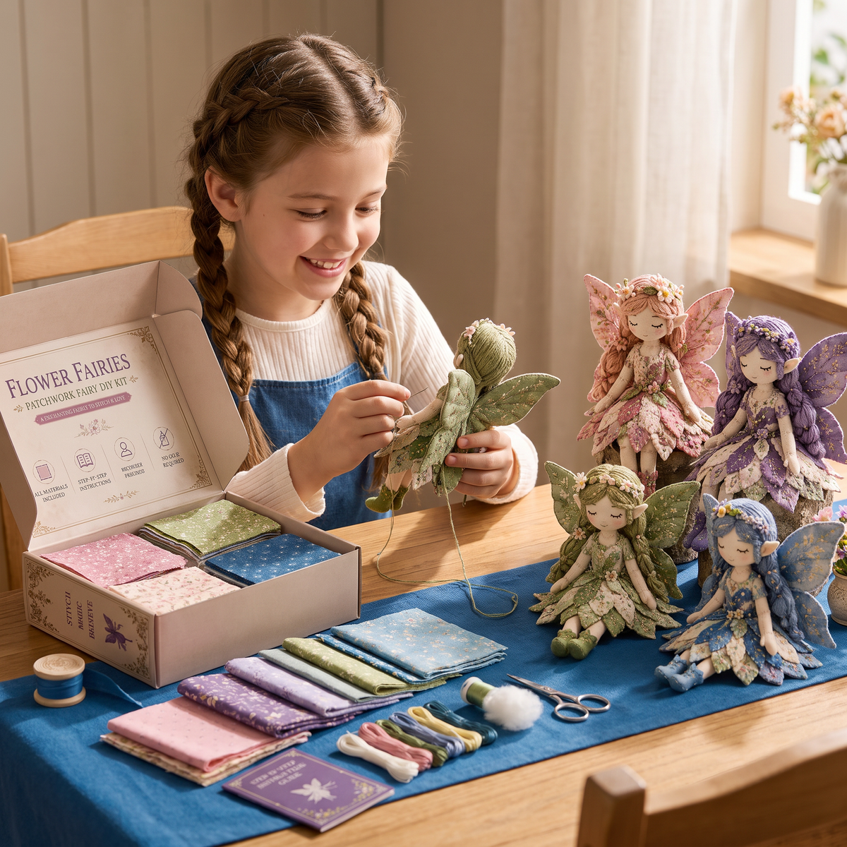 DIY-Naaiset voor Kinderen – Maak Betoverende Feeënpoppen met Stof, Accessoires en Handleiding