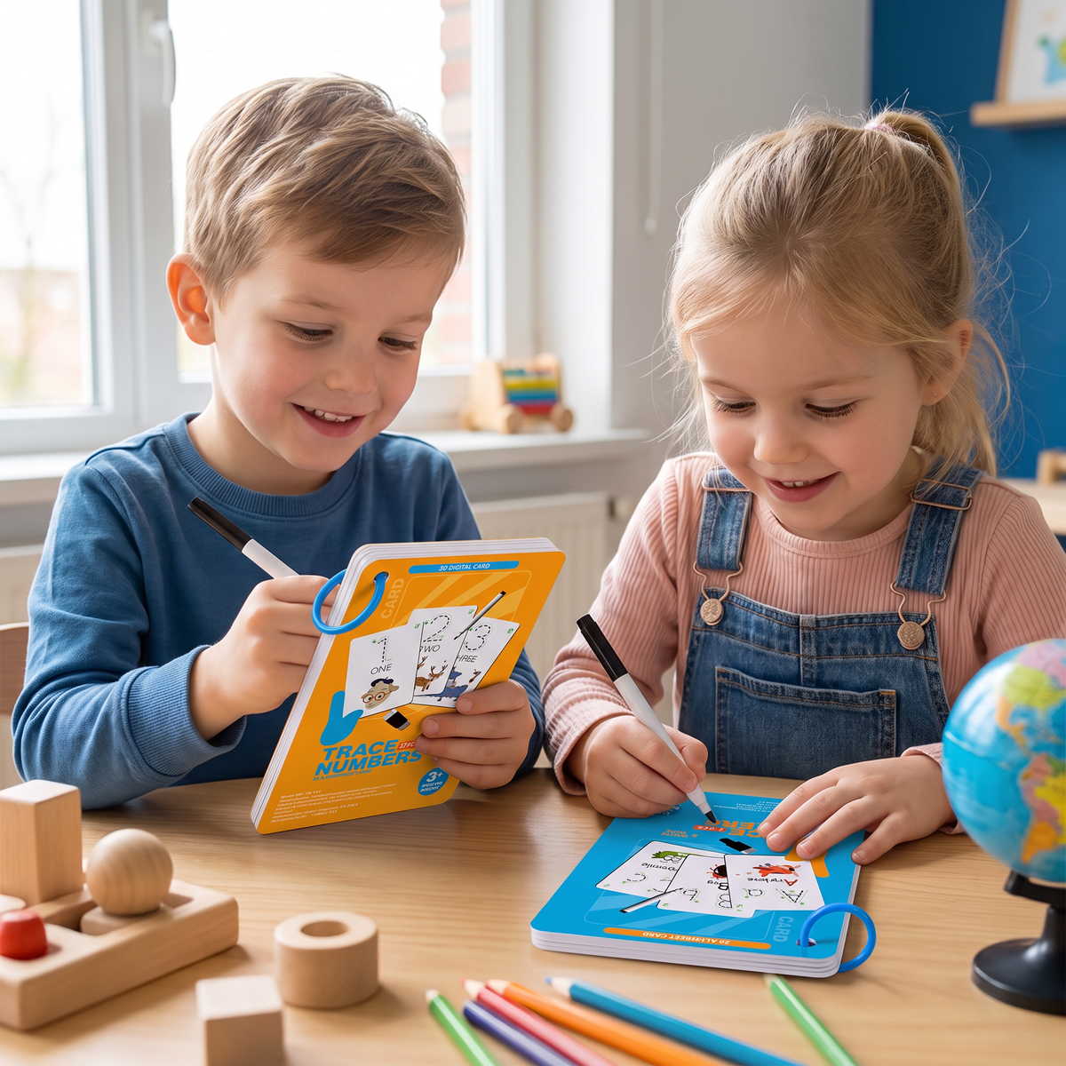 Herbruikbaar cijfer- en letteroefenboek voor kinderen