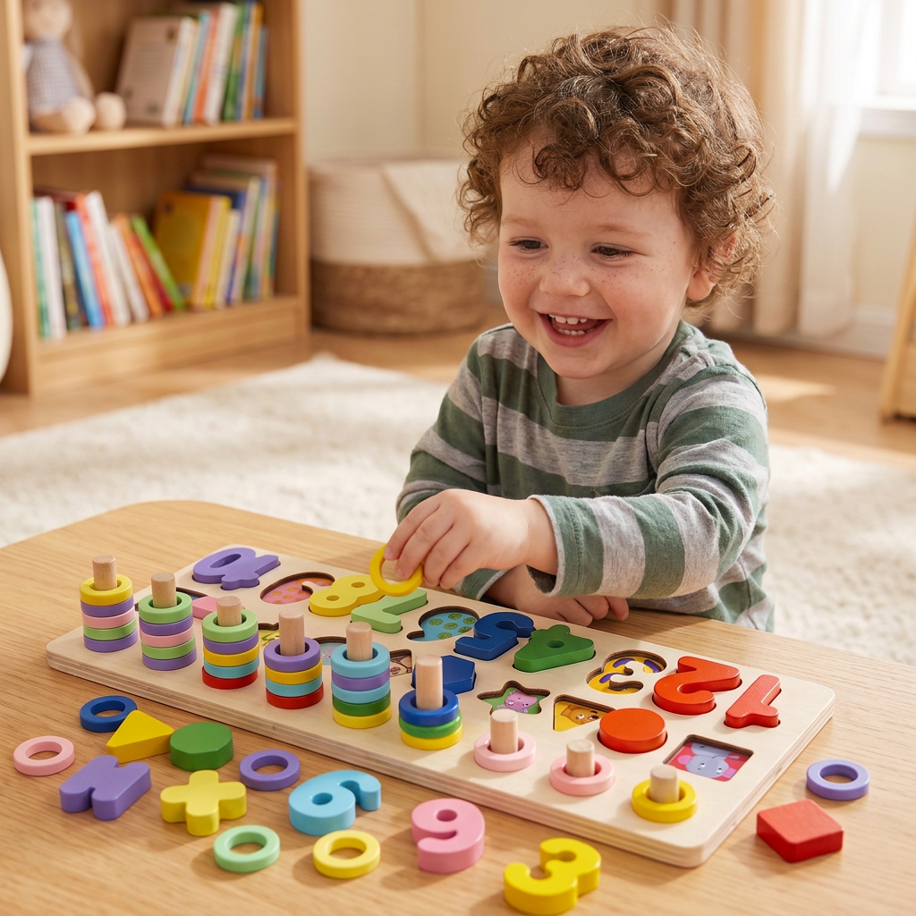 Vaardigheden Stimuleren – Montessori-Houten Speelbord