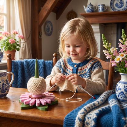 Bloemen Garenhouder voor Breien en Haken