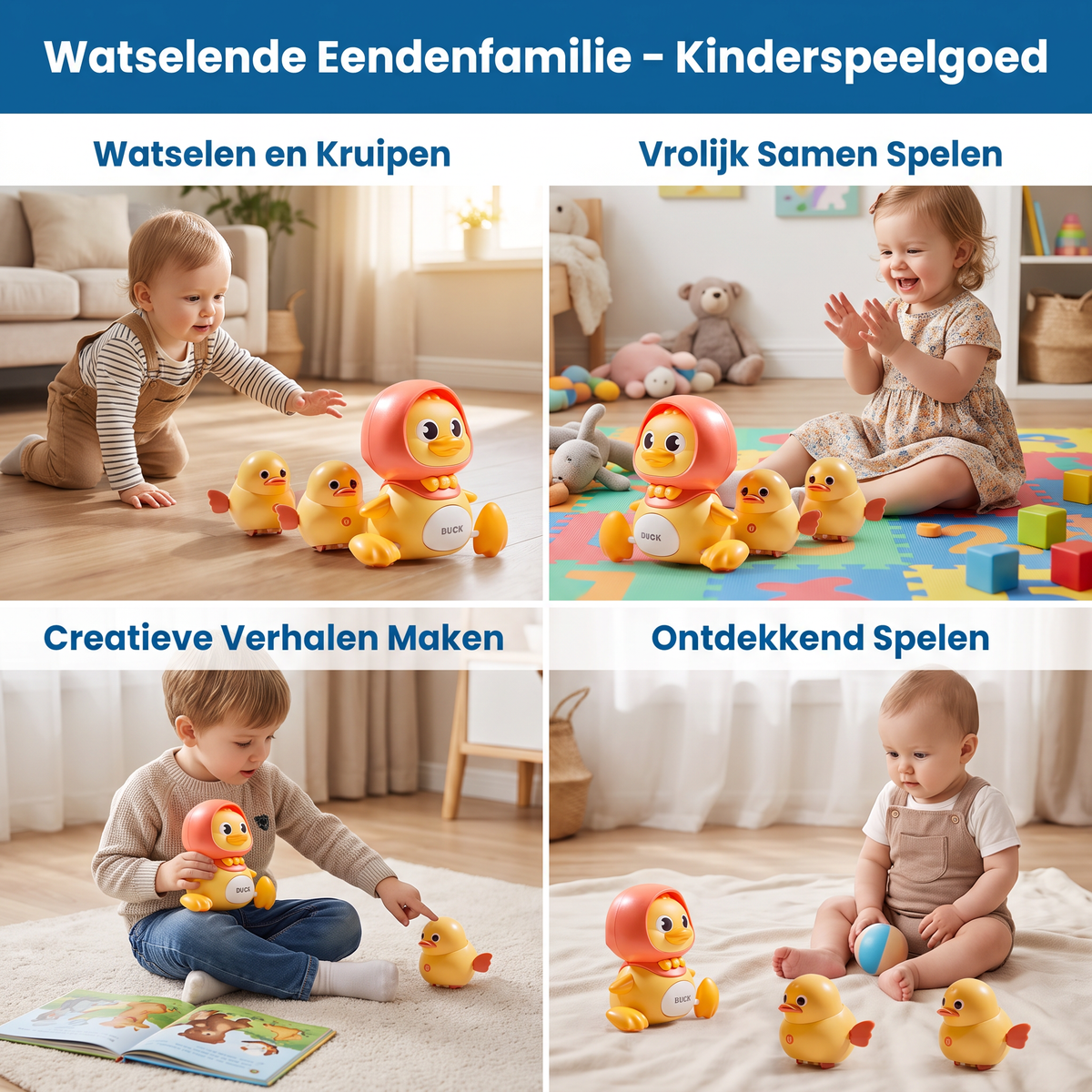 Watselende eendenfamilie – kinderspeelgoed