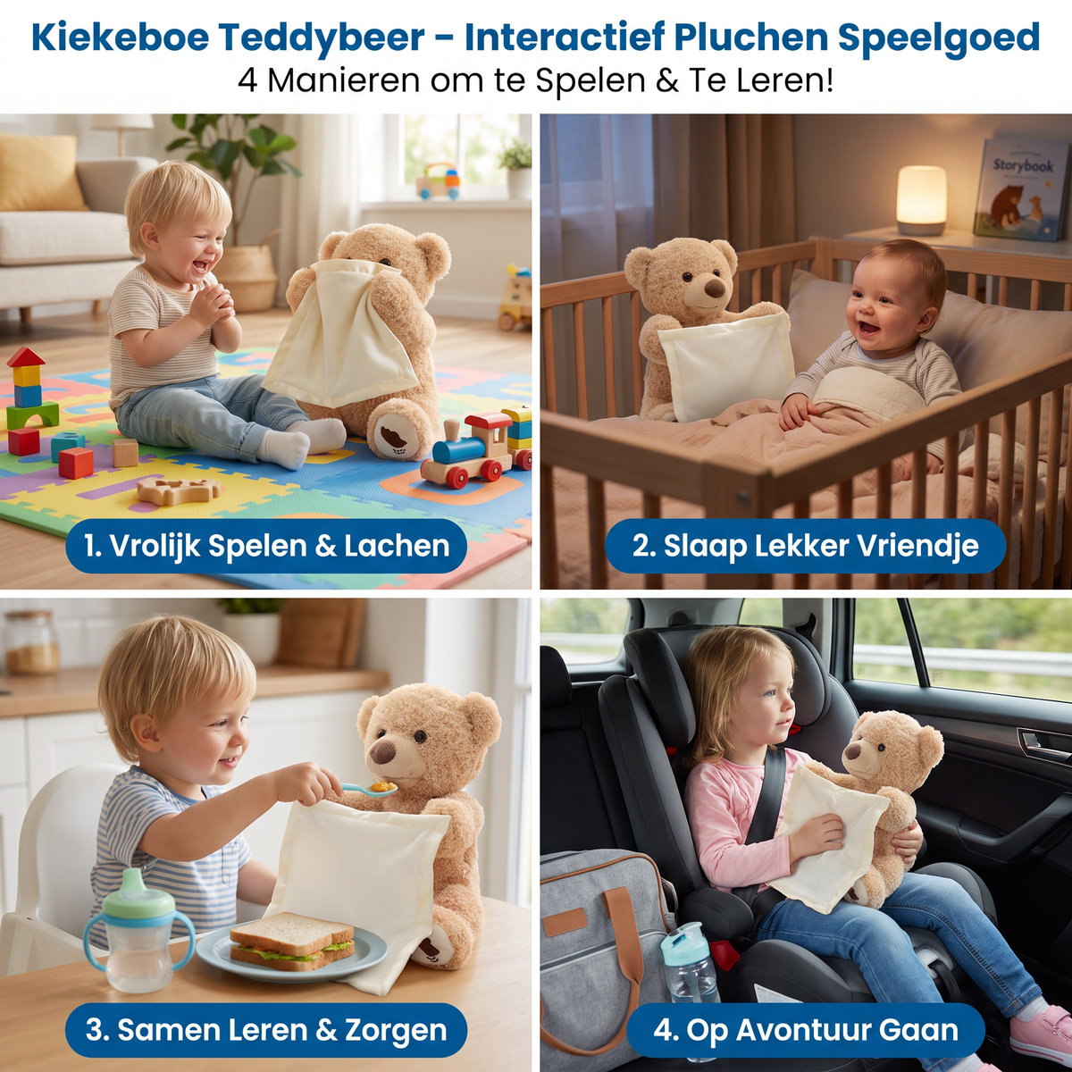 Kiekeboe teddybeer – interactief pluchen speelgoed