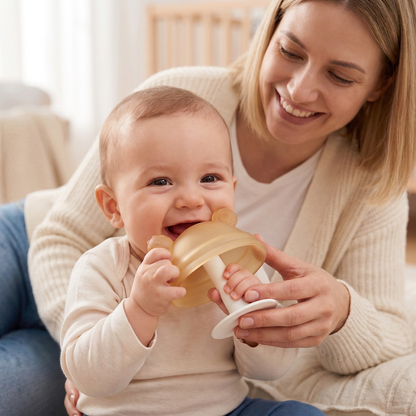 Siliconen Babybijtring In Paddenstoelvorm Voor Kleine Handjes