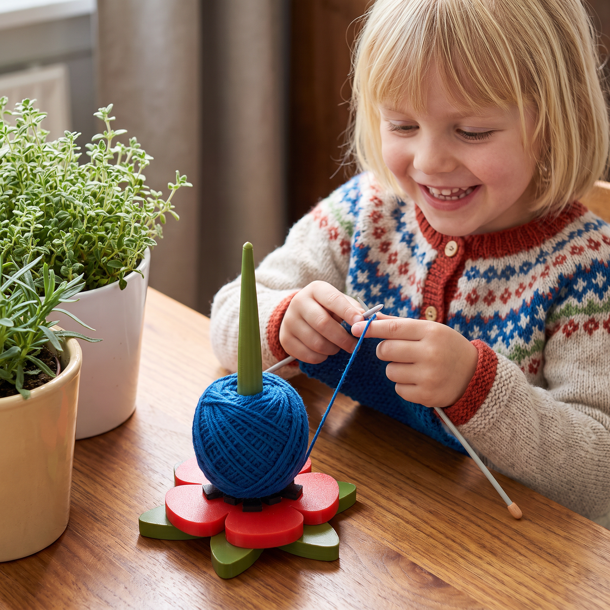 Bloemen Garenhouder voor Breien en Haken