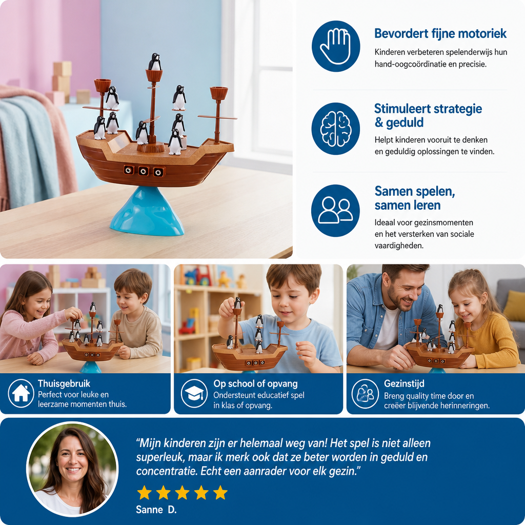 Pinguïn Piratenschip Balansspel