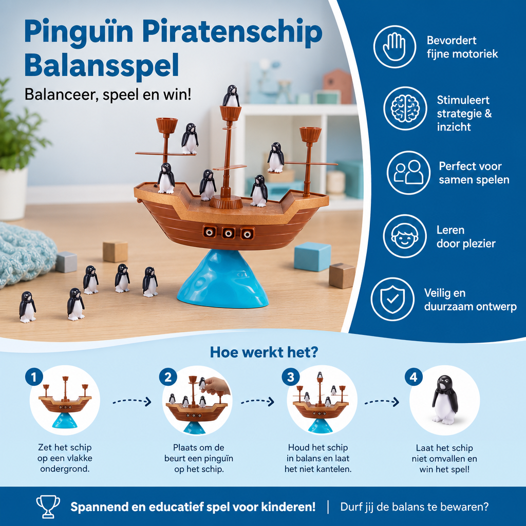 Pinguïn Piratenschip Balansspel