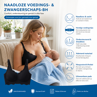 Naadloze Voedings- & Zwangerschaps-BH – Draadloos, Ondersteunend En Comfortabel Met Push-Up Effect