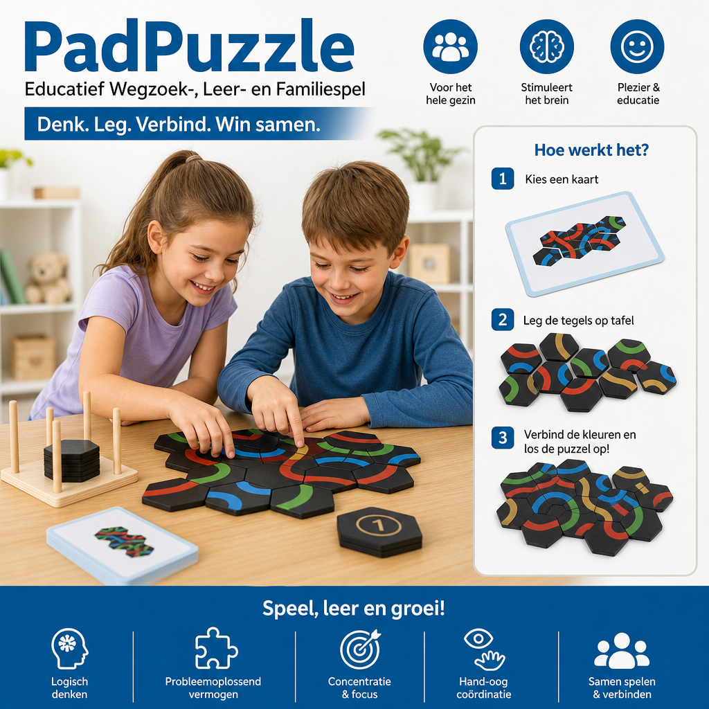 PadPuzzle - Educatief Wegzoek- Leer- En Familiespel