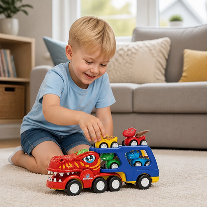Speelgoedset “Dinosaurustransporter” Met Mini-Dinoauto's
