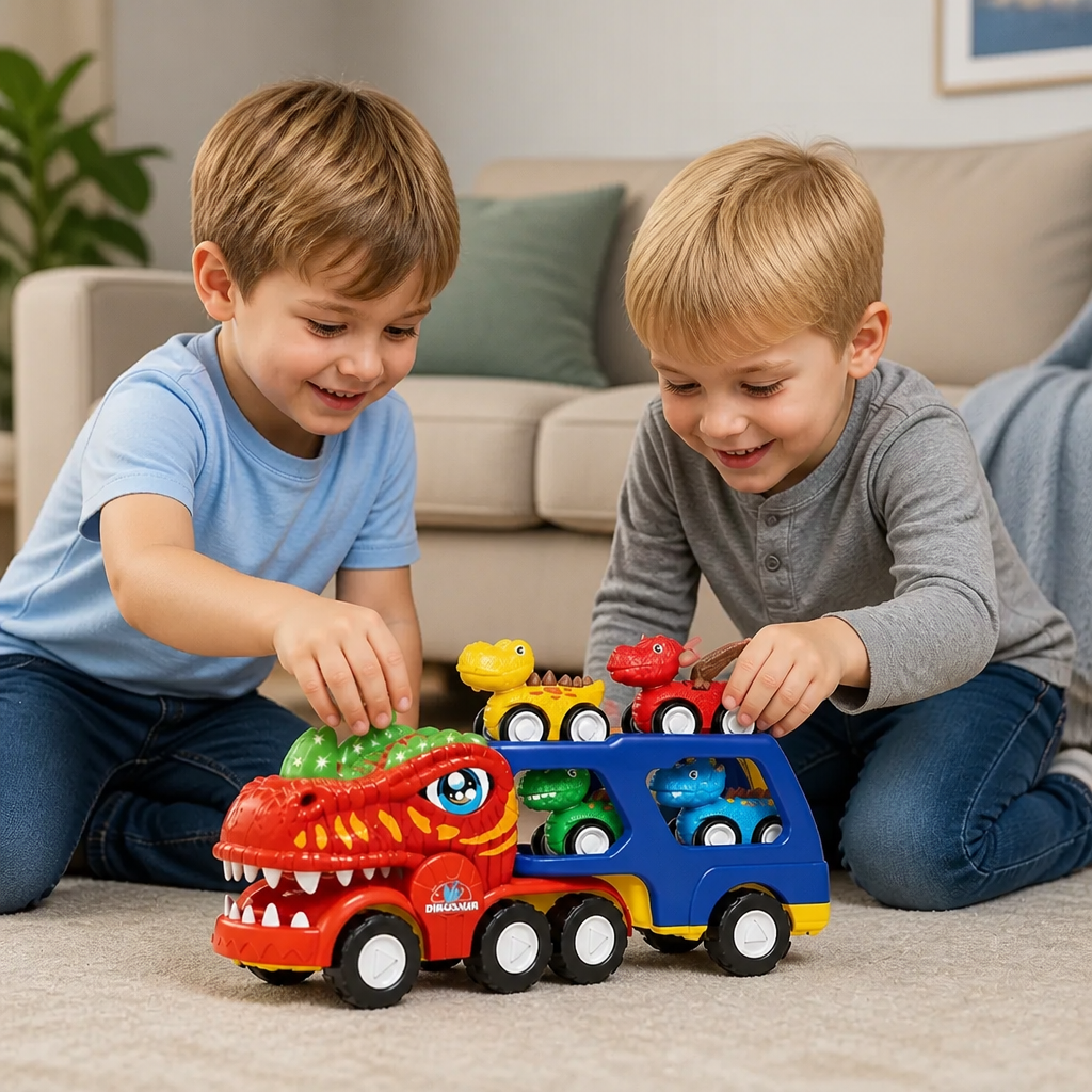 Speelgoedset “Dinosaurustransporter” Met Mini-Dinoauto's