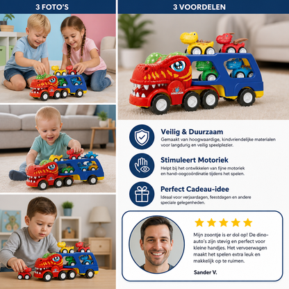 Speelgoedset “Dinosaurustransporter” Met Mini-Dinoauto's