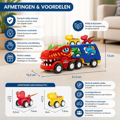 Speelgoedset “Dinosaurustransporter” Met Mini-Dinoauto's