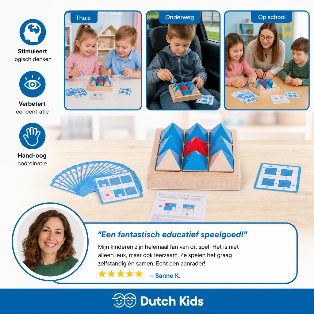 Houten Puzzel Met Geometrische Patronen – Spel Ter Bevordering Van Logisch Denken En Ruimtelijk Inzicht