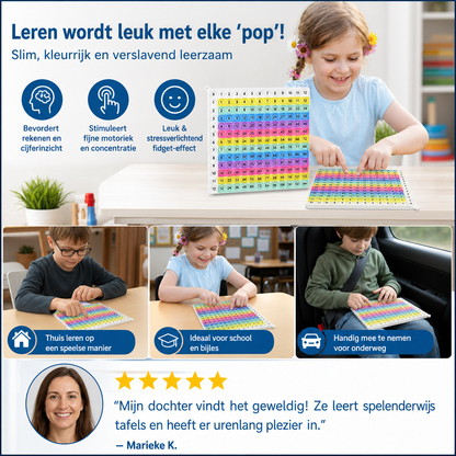 Rainbow Pop Math – Leerspeelgoed Voor Vermenigvuldigen Met Fidget-Effect