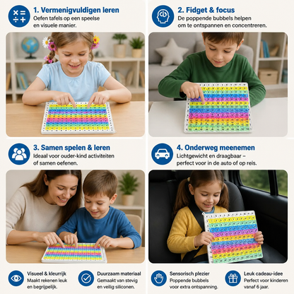 Rainbow Pop Math – Leerspeelgoed Voor Vermenigvuldigen Met Fidget-Effect