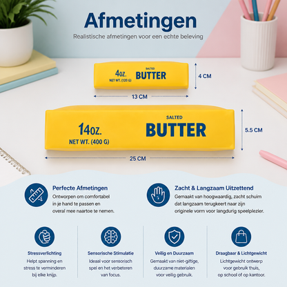 Jumbo-Squishy Boterstick – Langzaam Uitzettend Stressbal En Sensorisch Fidget Speelgoed