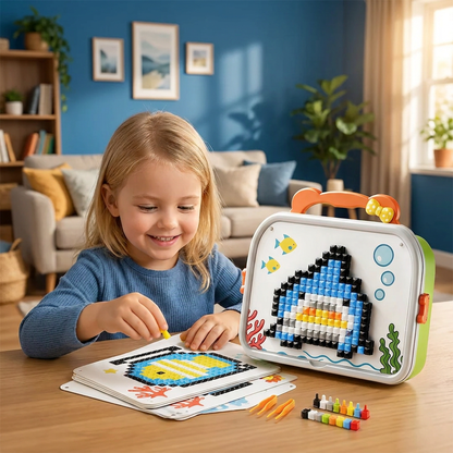 Montessori Mozaïekpuzzelset Voor Kinderen Met Paddenstoelen En Steekknoppen